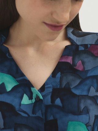 Wild Horses Print Blouse