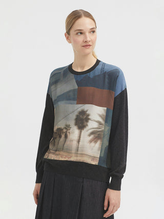 City Woven Printed Sweater